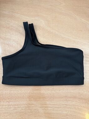 ALO Yoga Black Asymmetric One-Shoulder Bra Top
